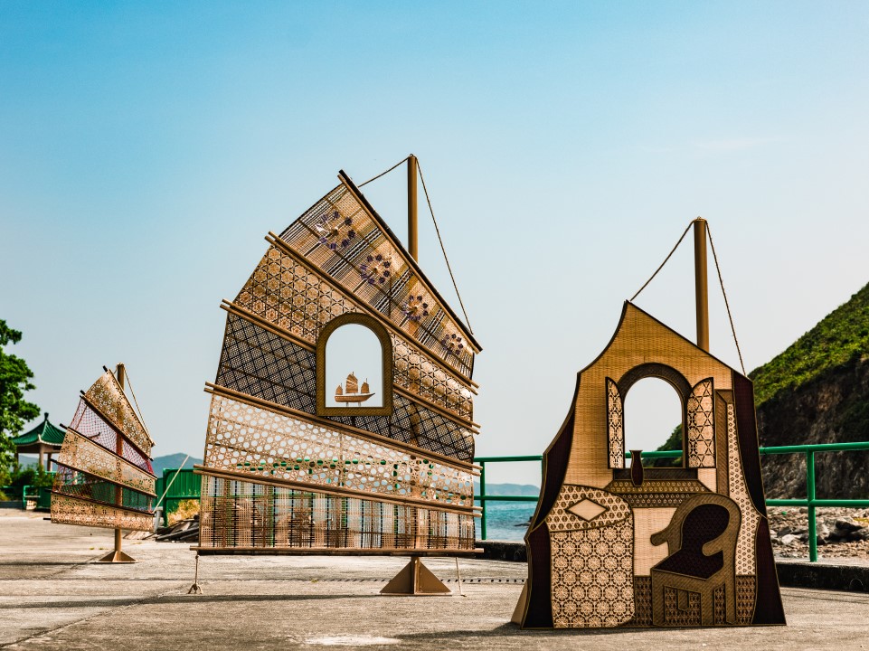 西贡海艺术节展品——结合十数种竹编工艺的大型艺术装置“帆”